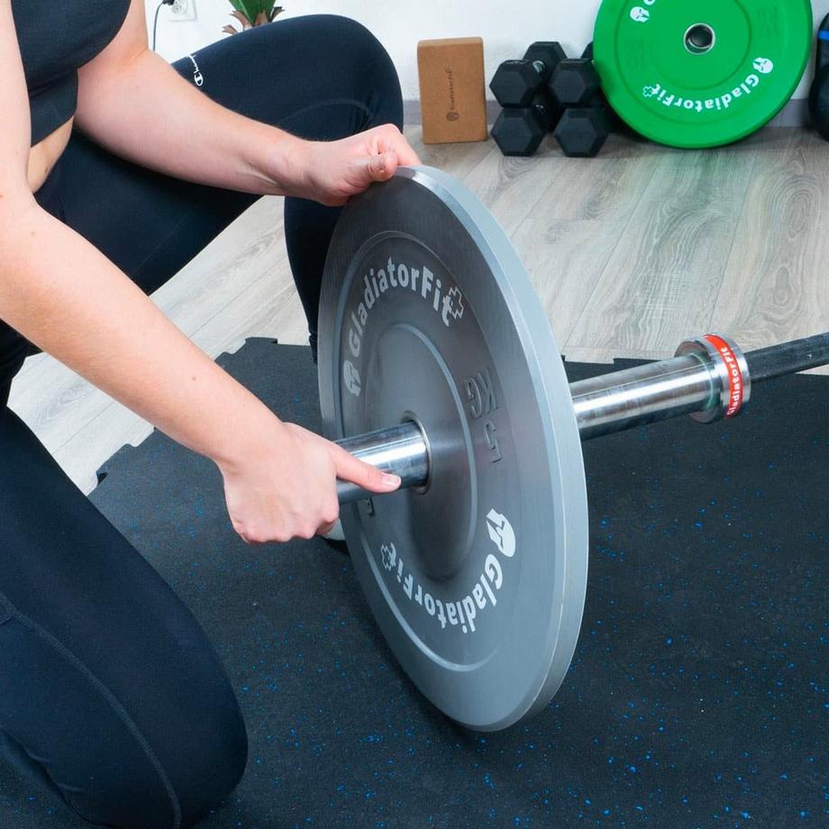 GladiatorFit  Barra pesi "Barbell" 220cm Ø 50mm + 2 fermi a disco GladiatorFit 