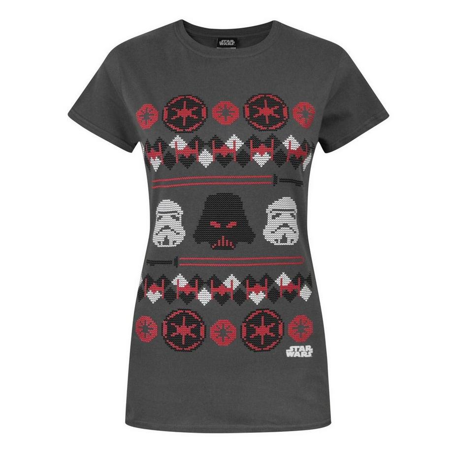 STAR WARS Darth Vader Fair Isle T-Shirt di Natale  