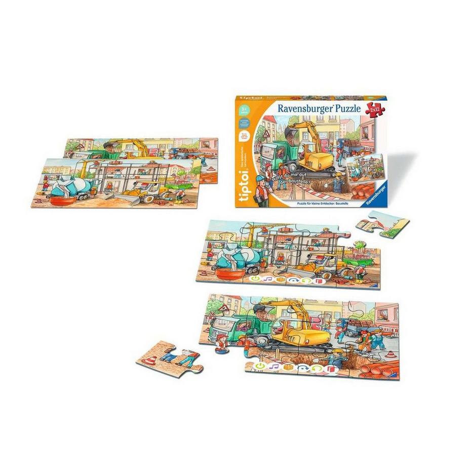 Ravensburger  tiptoi Puzzle für kleine Entdecker: Baustelle (2x12) 