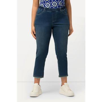 Jean Sienna longueur 7/8, taille élastique, jambe étroite avec bord frangé