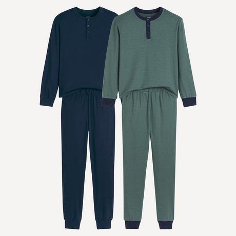 La Redoute Collections  Lot de 2 pyjamas à col tunisien en jersey 