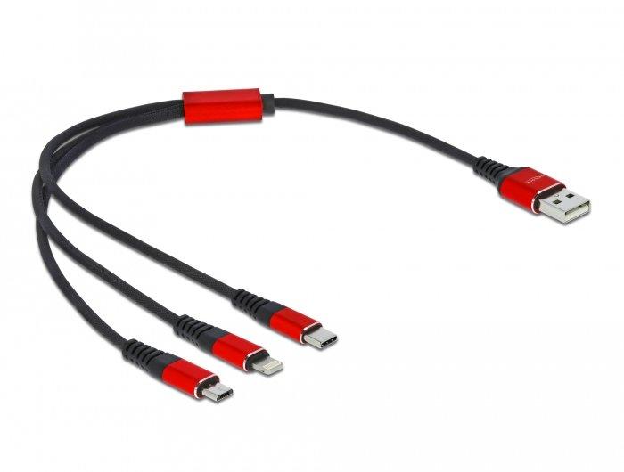 DeLock  86708 cavo USB 0,3 m USB 2.0 USB A Nero, Rosso 