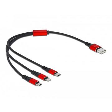 86708 câble USB 0,3 m USB 2.0 USB A Noir, Rouge