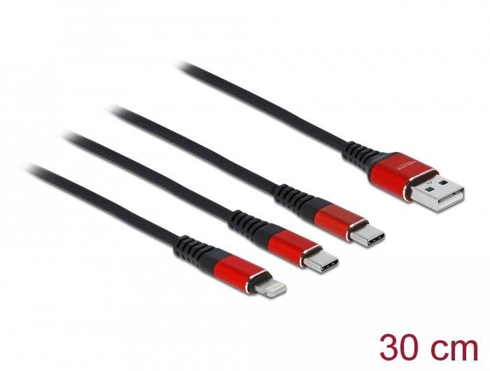 DeLock  86708 câble USB 0,3 m USB 2.0 USB A Noir, Rouge 