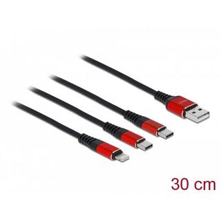DeLock  86708 cavo USB 0,3 m USB 2.0 USB A Nero, Rosso 