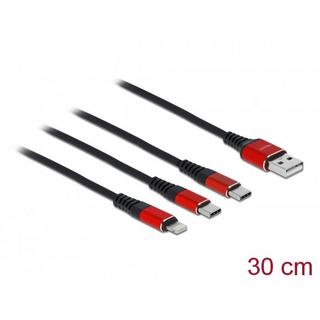 DeLock  86708 câble USB 0,3 m USB 2.0 USB A Noir, Rouge 