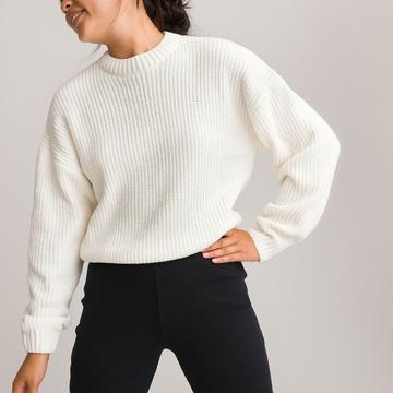 Pull col montant en grosse maille chenille
