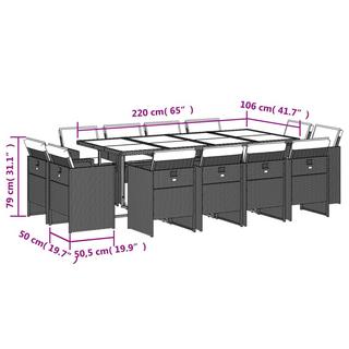 VidaXL Ensemble de salle à manger de jardin rotin synthétique  