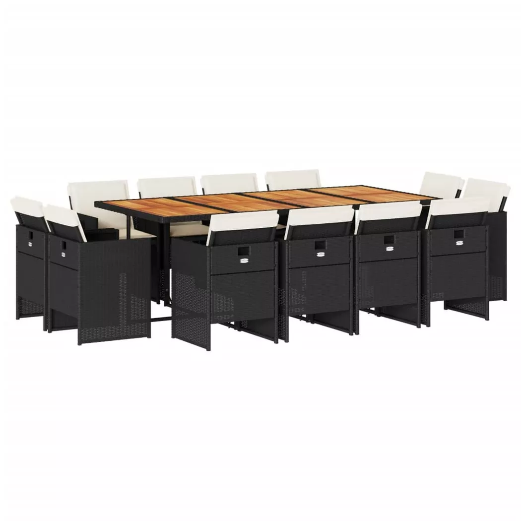 VidaXL - Garten essgruppe poly-rattan, One Size, Schwarz