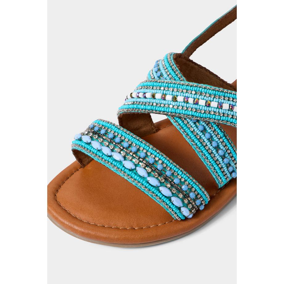 Joe Browns Sandali in Pelle con Dettaglio Perle e Cinghie Incrociate  