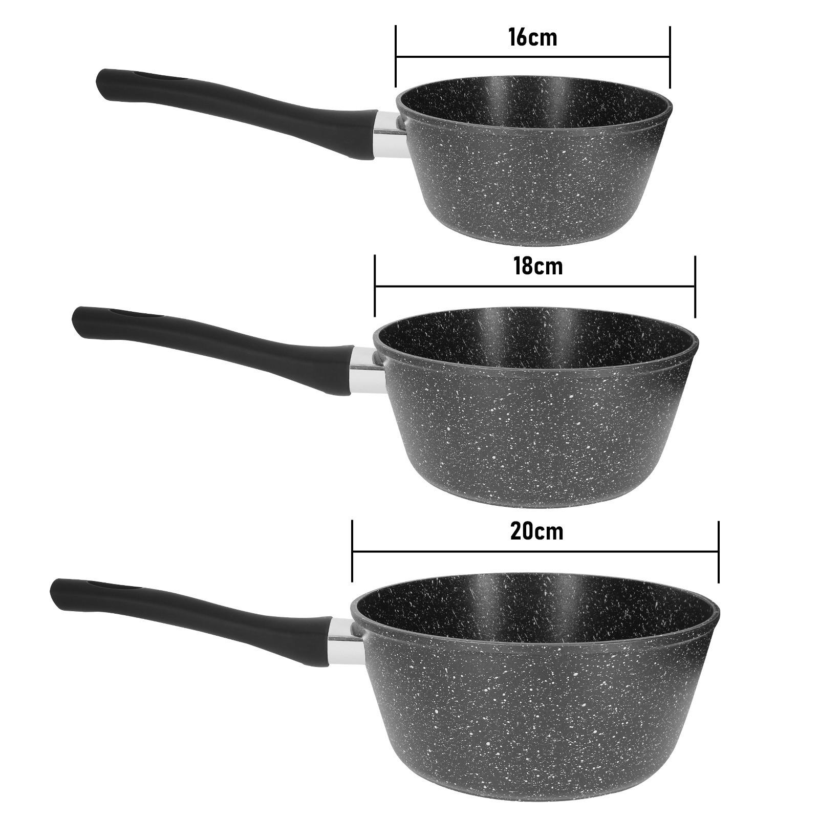 Cheffinger 3 Casseroles Antiadhésifs avec Couvercle  