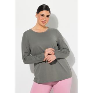 Ulla Popken  T-shirt à manches longues et col rond, coupe Slim Fit 