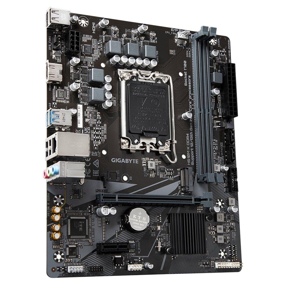 Gigabyte  H610M K DDR4 1.0 Motherboard Intel H610 Express LGA 1700 micro ATX 