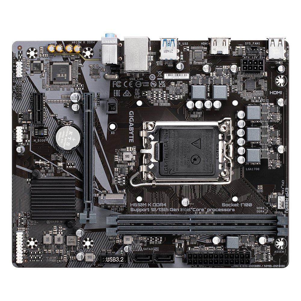 Gigabyte  H610M K DDR4 carte mère Intel H610 Express LGA 1700 micro ATX 