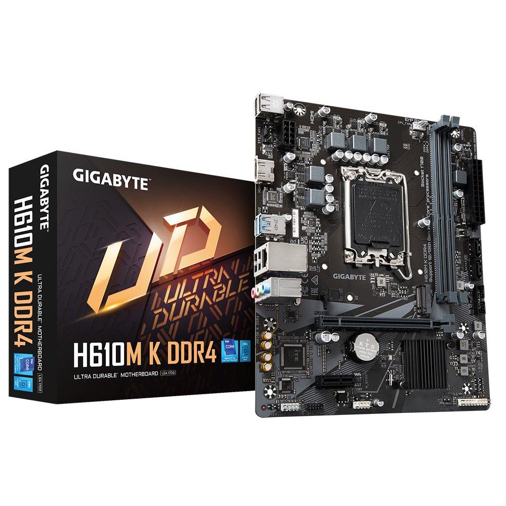 Gigabyte  H610M K DDR4 1.0 Motherboard Intel H610 Express LGA 1700 micro ATX 