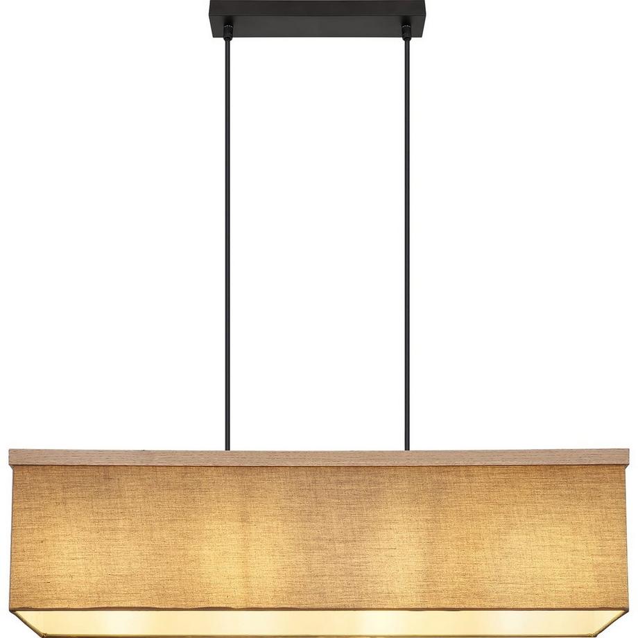 mutoni Lampe à suspension métal noir mat 4xE27 LED  