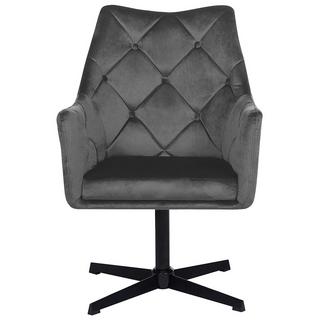 Beliani Fauteuil pivotant en Velours Glamour VAKSALA  