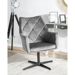 Beliani Fauteuil pivotant en Velours Glamour VAKSALA  