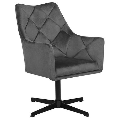 Beliani Fauteuil pivotant en Velours Glamour VAKSALA  