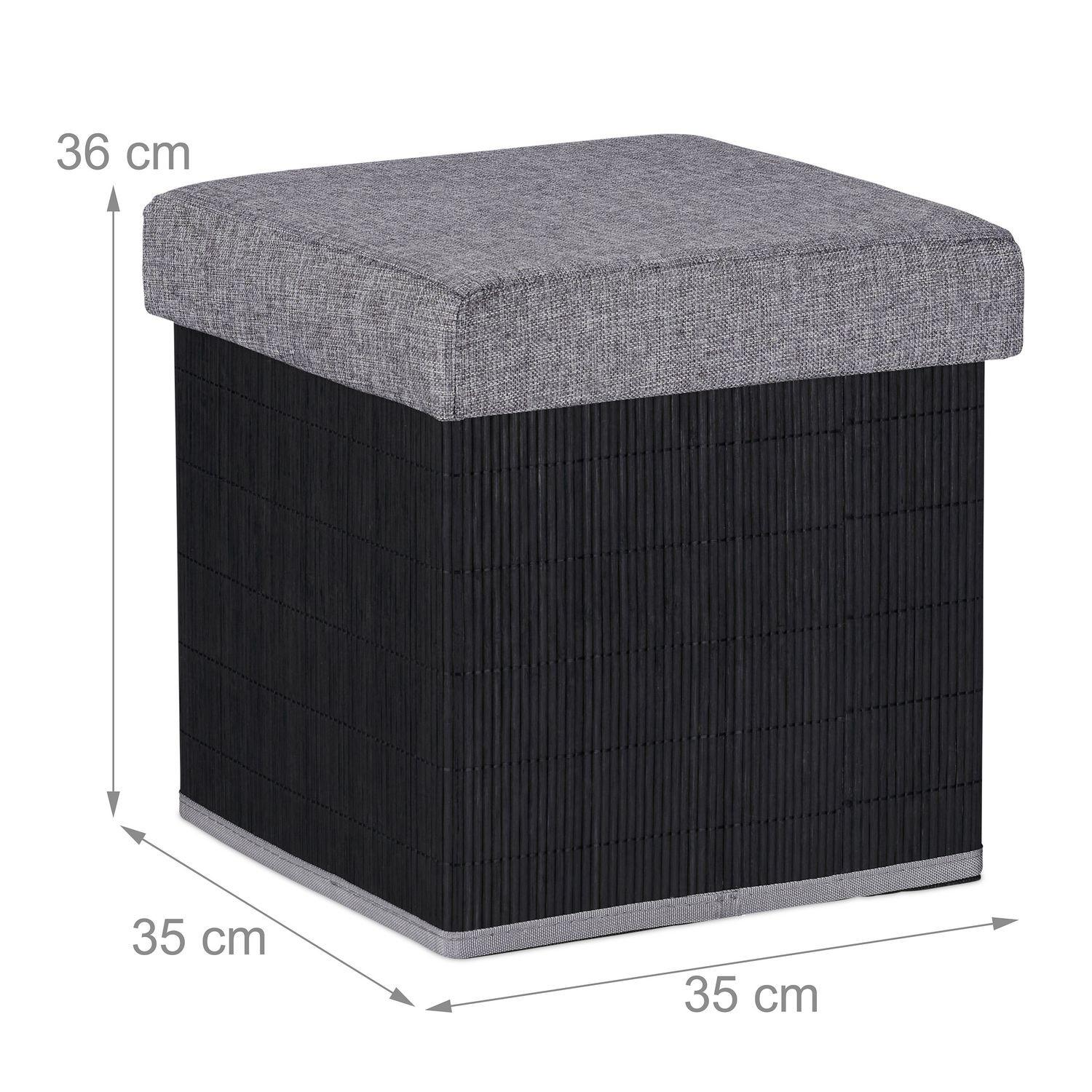 B2X Schwarzer Hocker mit Stauraum  