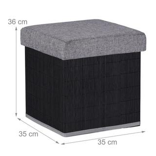 B2X Schwarzer Hocker mit Stauraum  