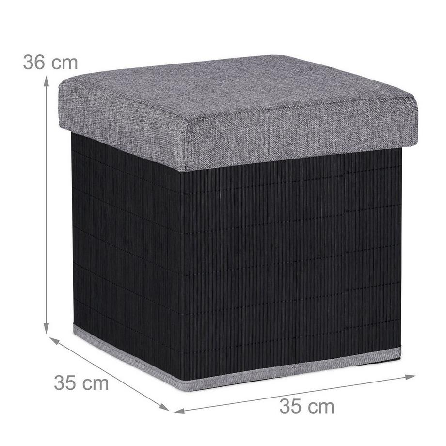 B2X Tabouret noir avec espace de rangement  