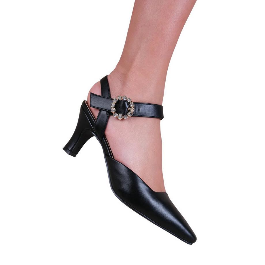 Where's That From Sandali con cinturino alla caviglia e punta affusolata con fibbia strass  