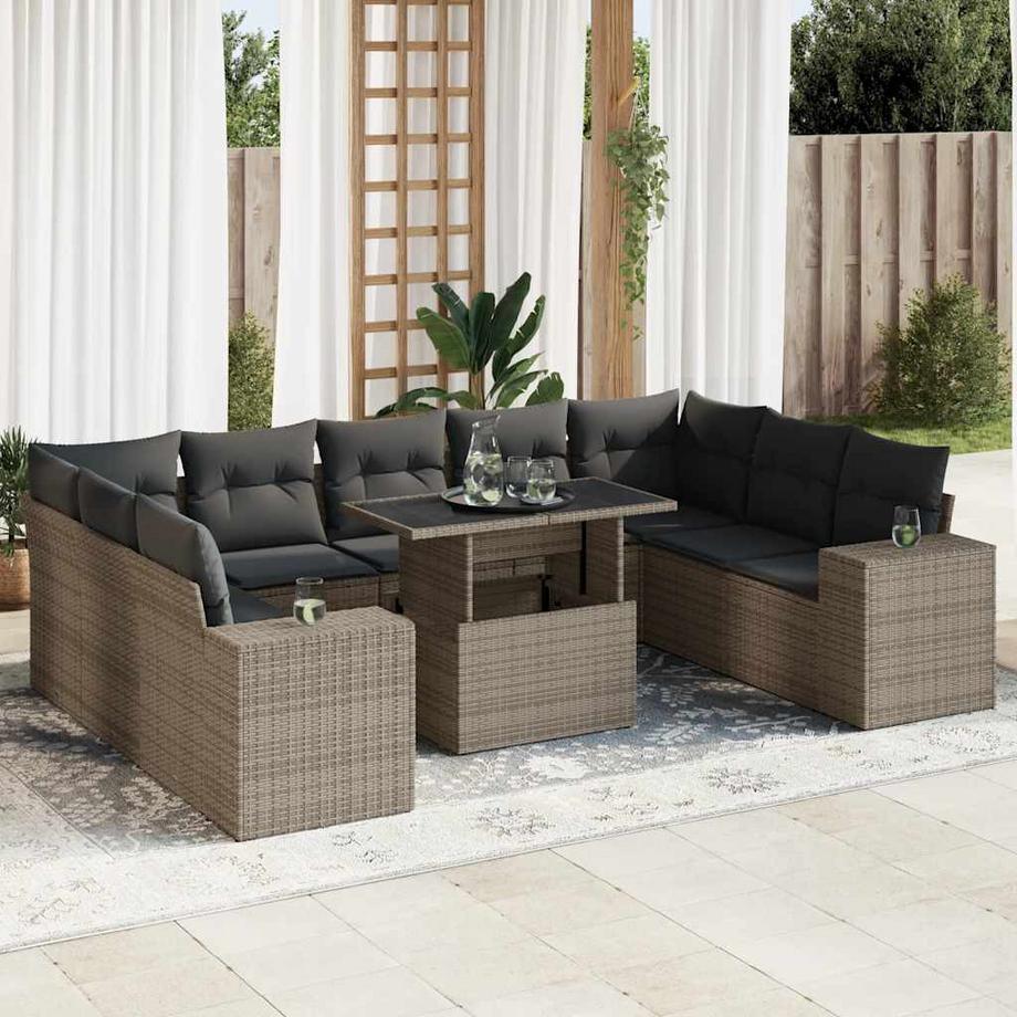 VidaXL set di divani da giardino Polirattan  