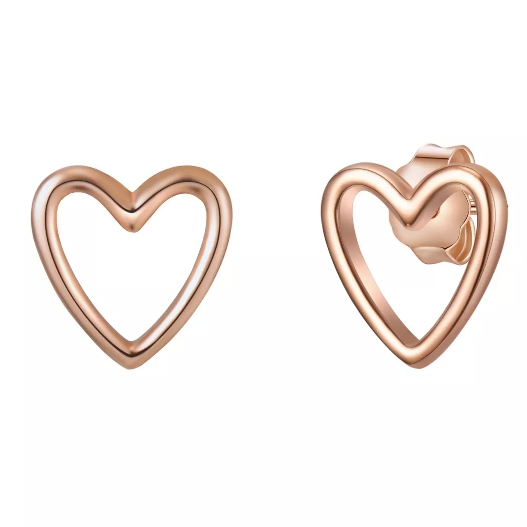 Glanzstücke München - Ohrstecker Herz, 8mm, Rose Gold