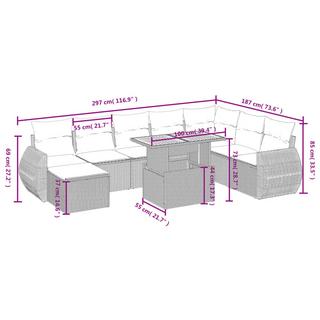 VidaXL Garten sofagarnitur poly-rattan  