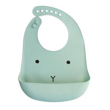 Bavoir en Silicone, Lapin - Vert