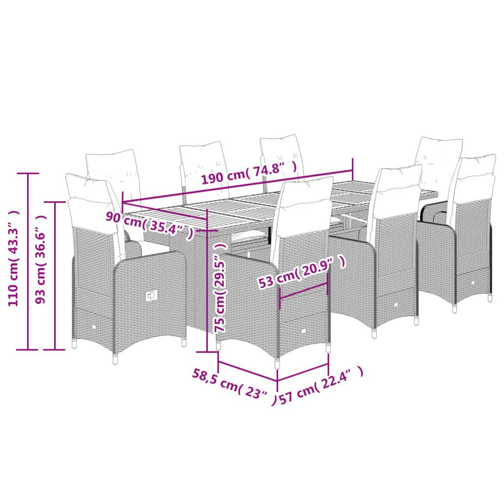 VidaXL Bistro set poly-rattan  