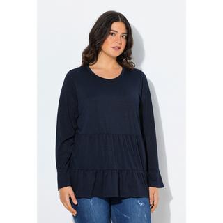 Ulla Popken Maglia Glitter A-line Maniche Lunghe Volant  