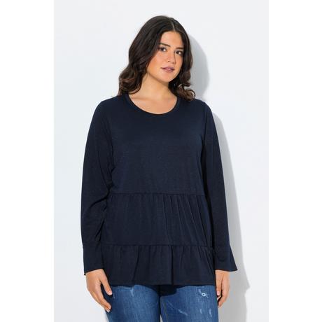 Ulla Popken Maglia Glitter A-line Maniche Lunghe Volant  