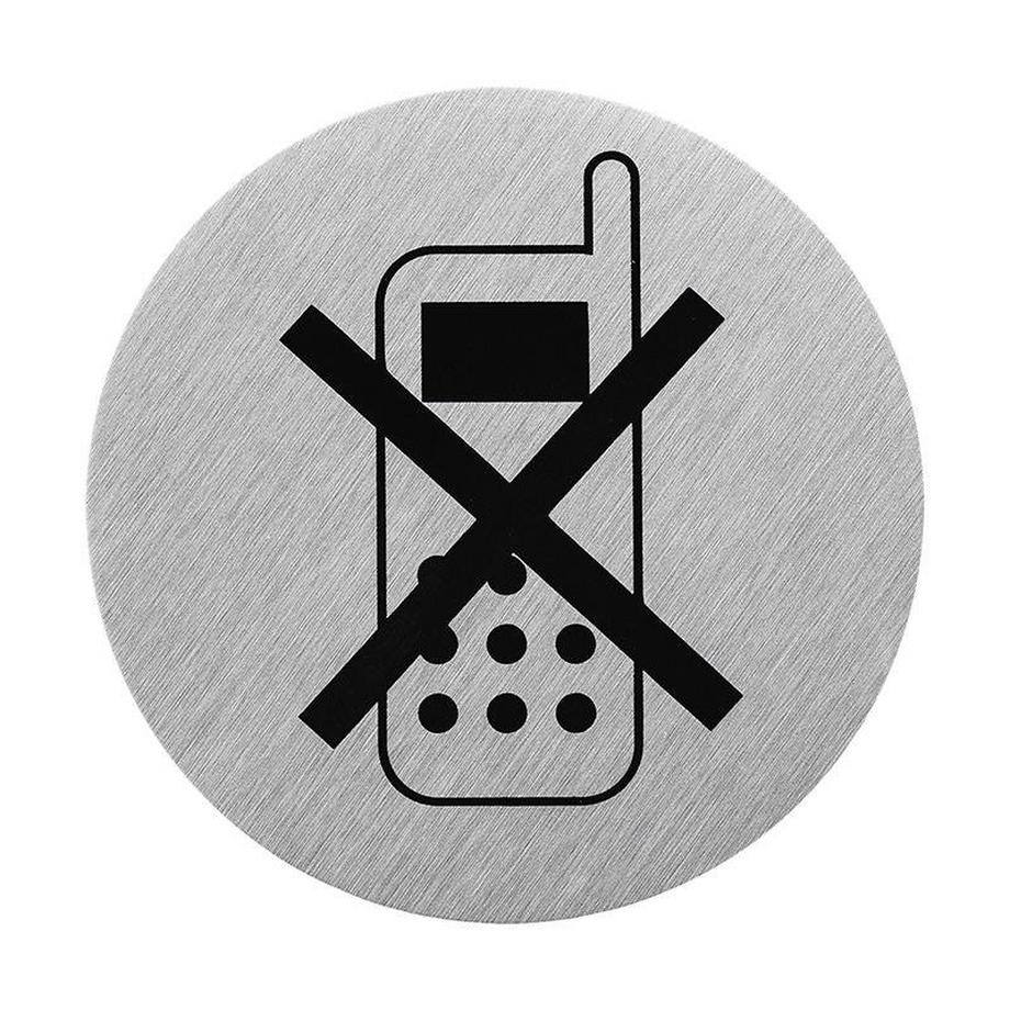 Pricenet  Aluminium-Türschild „Piktogramm Handy ausschalten“ Ø75mm 