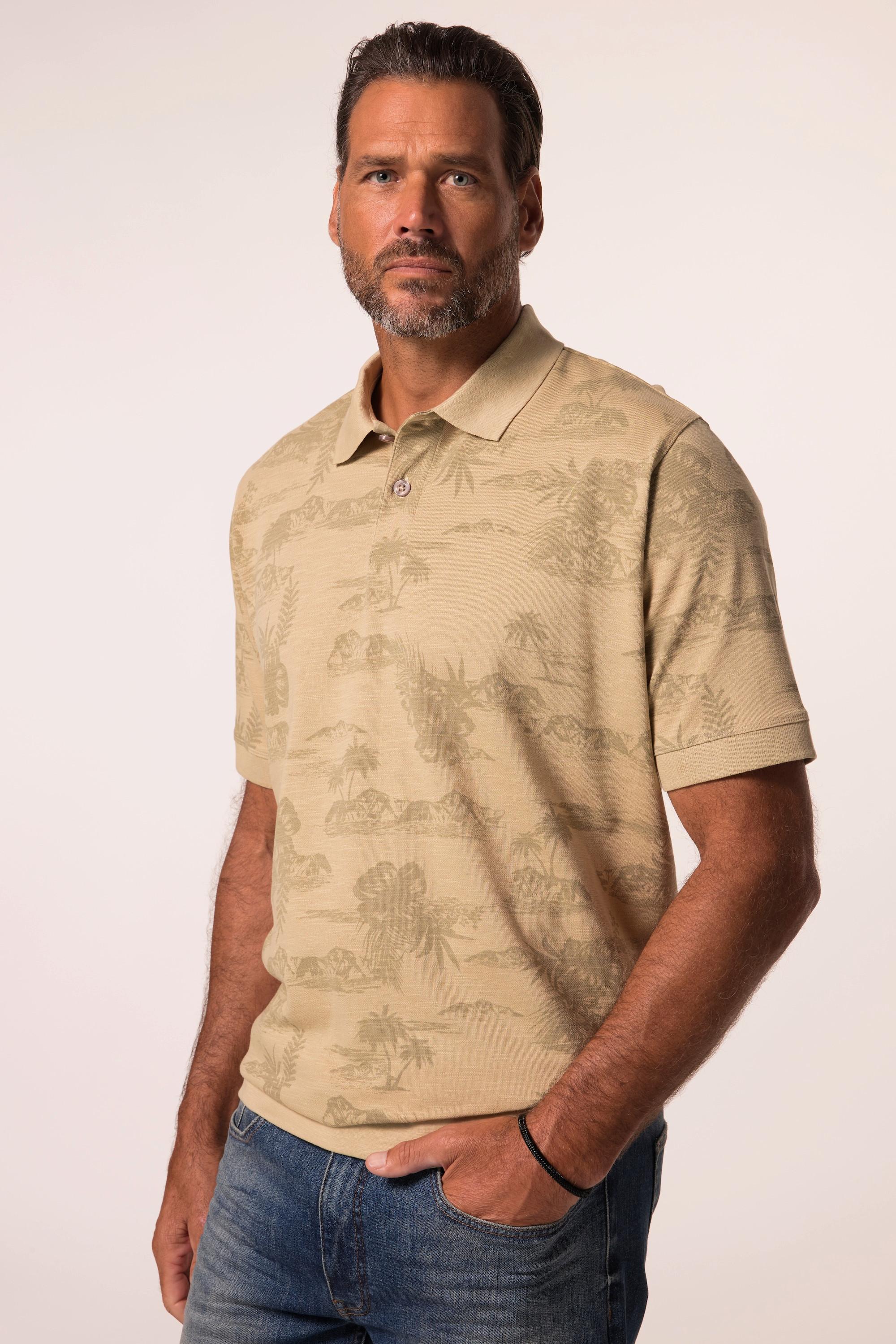 JP1880 Piqué Halbarm Alloverprint Poloshirt  