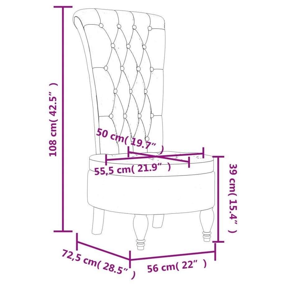 VidaXL sedia con schienale alto  