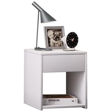 Nachtschrank | Maße Nachttisch ca. H. 40 x B. 35 x T. 35 cm | Schublade und offenes Fach | Nachttisch - Sledo Mini