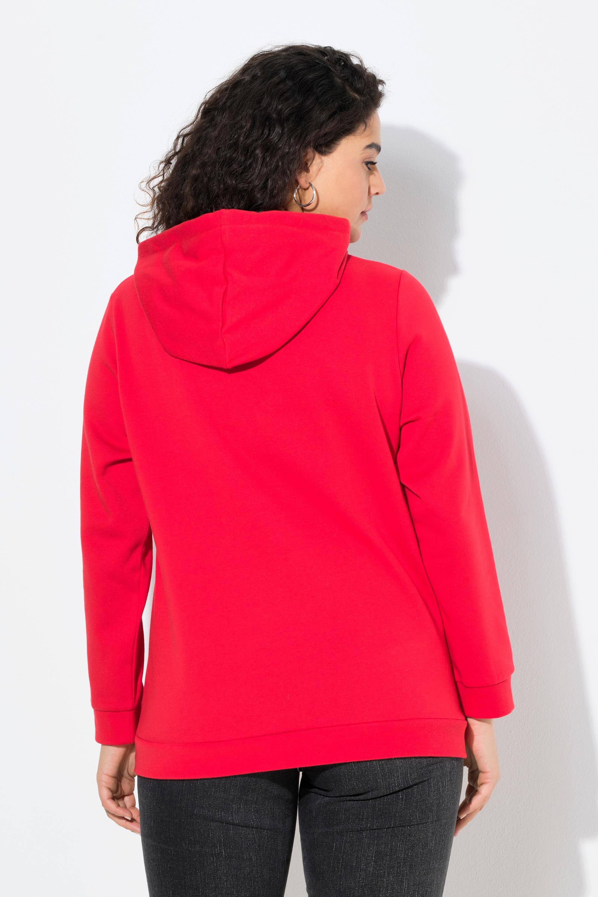 Ulla Popken Hoodie Zierschnürung Kapuze Langarm  