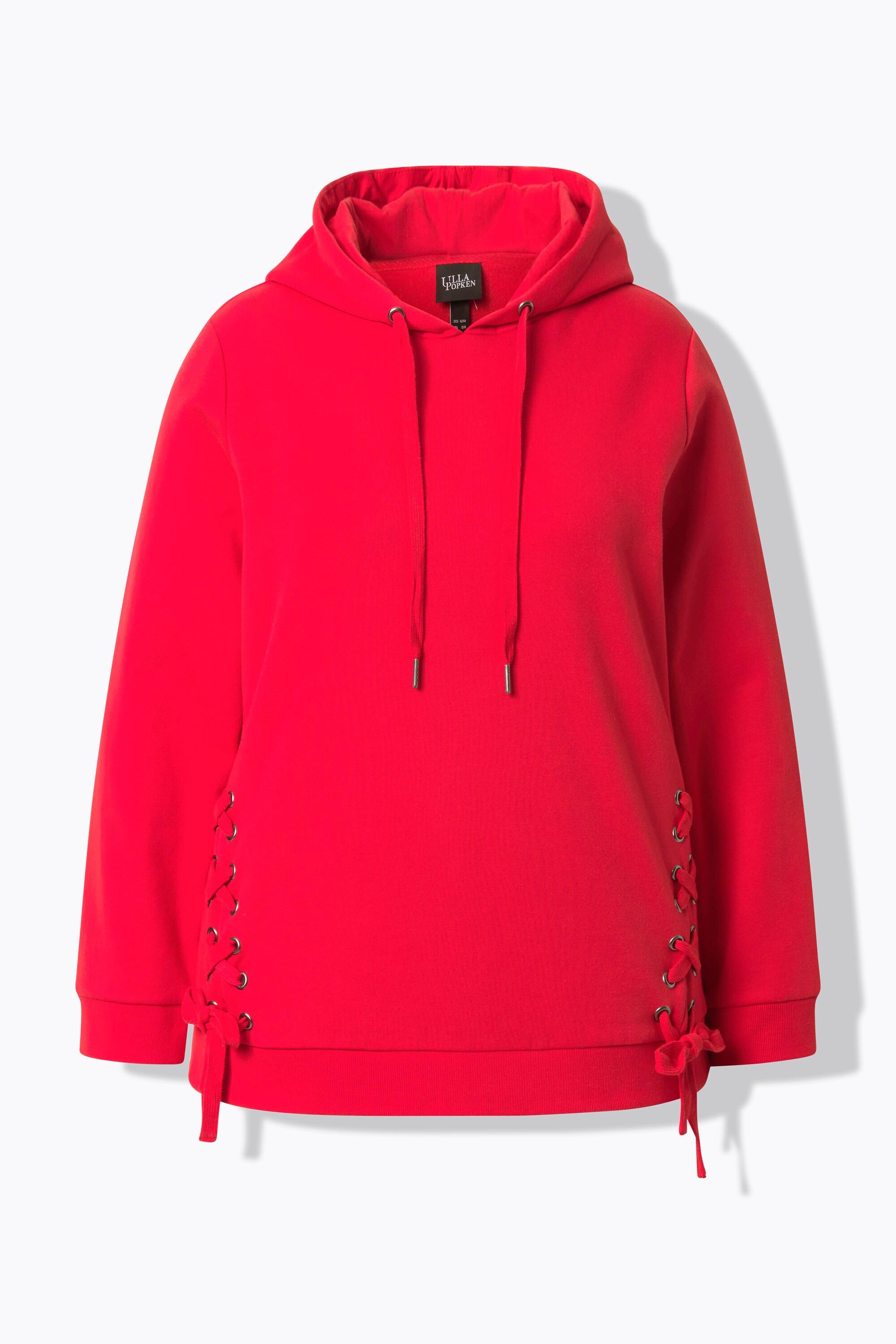 Ulla Popken Hoodie Zierschnürung Kapuze Langarm  