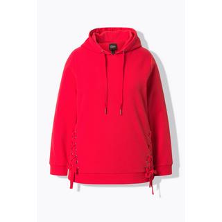 Ulla Popken Hoodie Zierschnürung Kapuze Langarm  