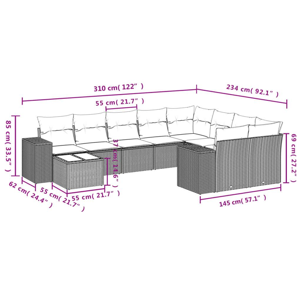 VidaXL Ensemble de canapés de jardin rotin synthétique  