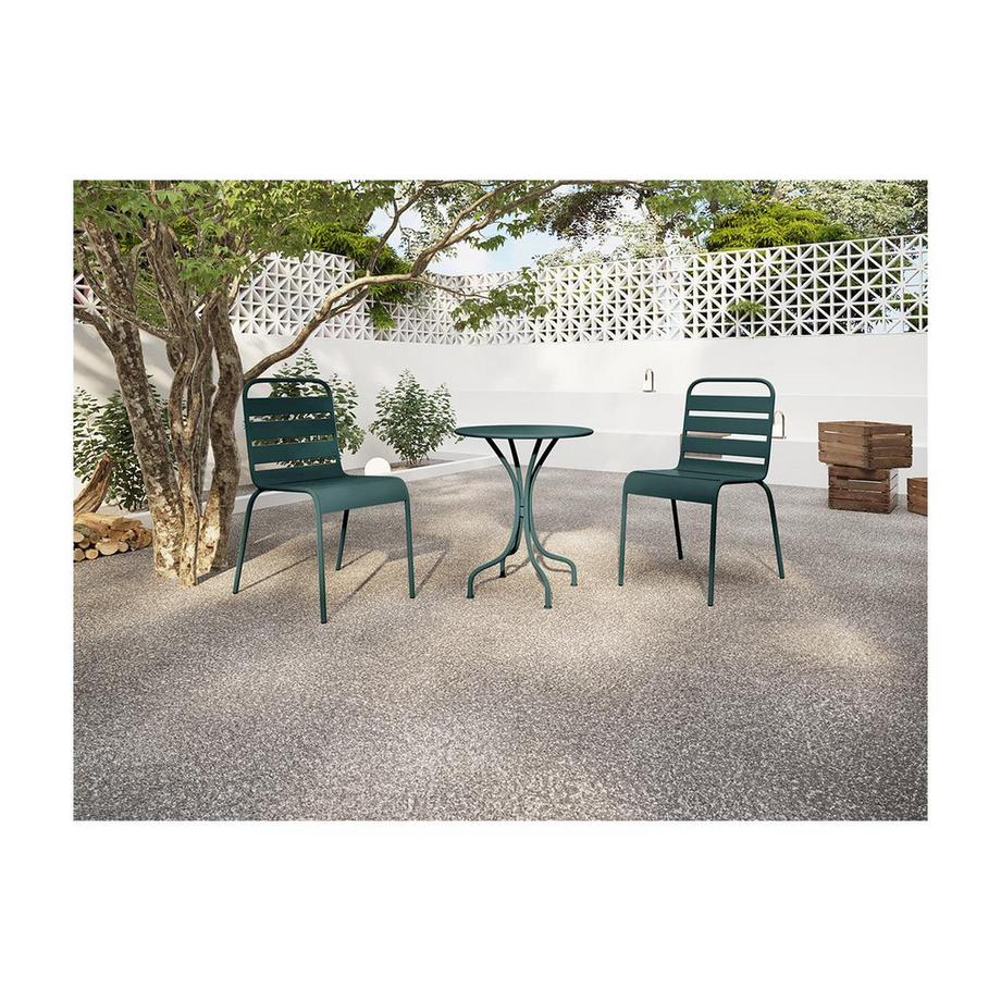 Vente-unique Tavolo tondo da giardino D.60 cm in Metallo Verde abete - MIRMANDE di MYLIA  