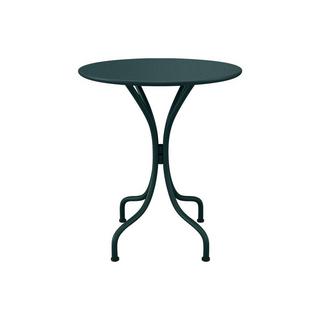 Vente-unique Gartentisch rund - D. 60 cm - Metall - Tannengrün - MIRMANDE von MYLIA  