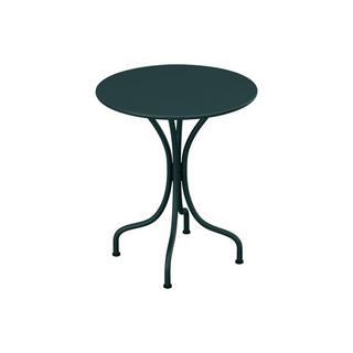 Vente-unique Gartentisch rund - D. 60 cm - Metall - Tannengrün - MIRMANDE von MYLIA  