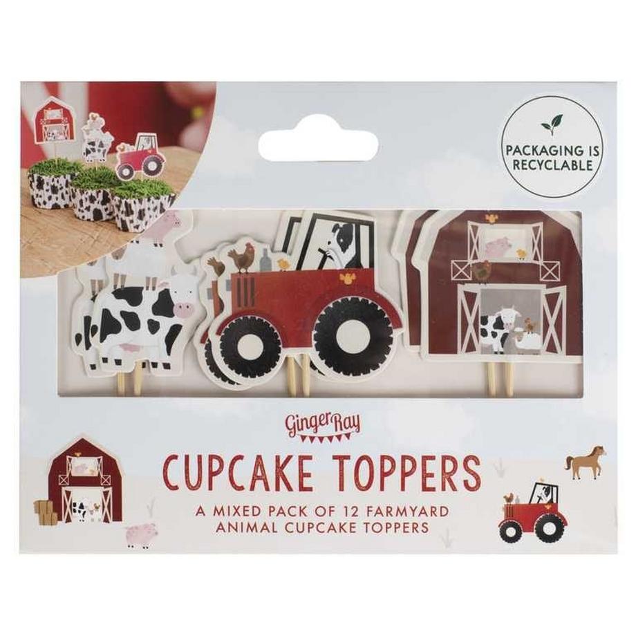 Ginger Ray Cupcake Topper Bauernhoftiere  
