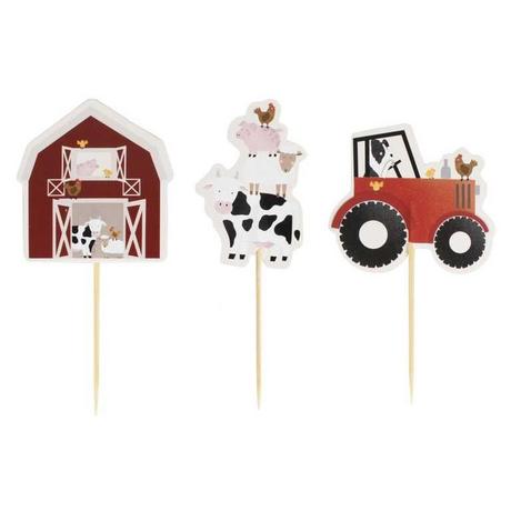 Ginger Ray Cupcake Toppers Animaux de la Ferme  