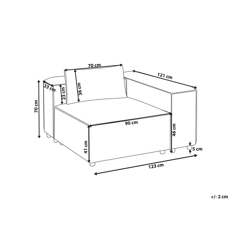 Beliani Module d'angle en Tissu Moderne BRANDE  