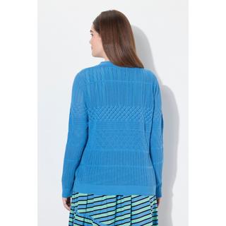 Ulla Popken Cardigan Ajour Col V Manches Longues  