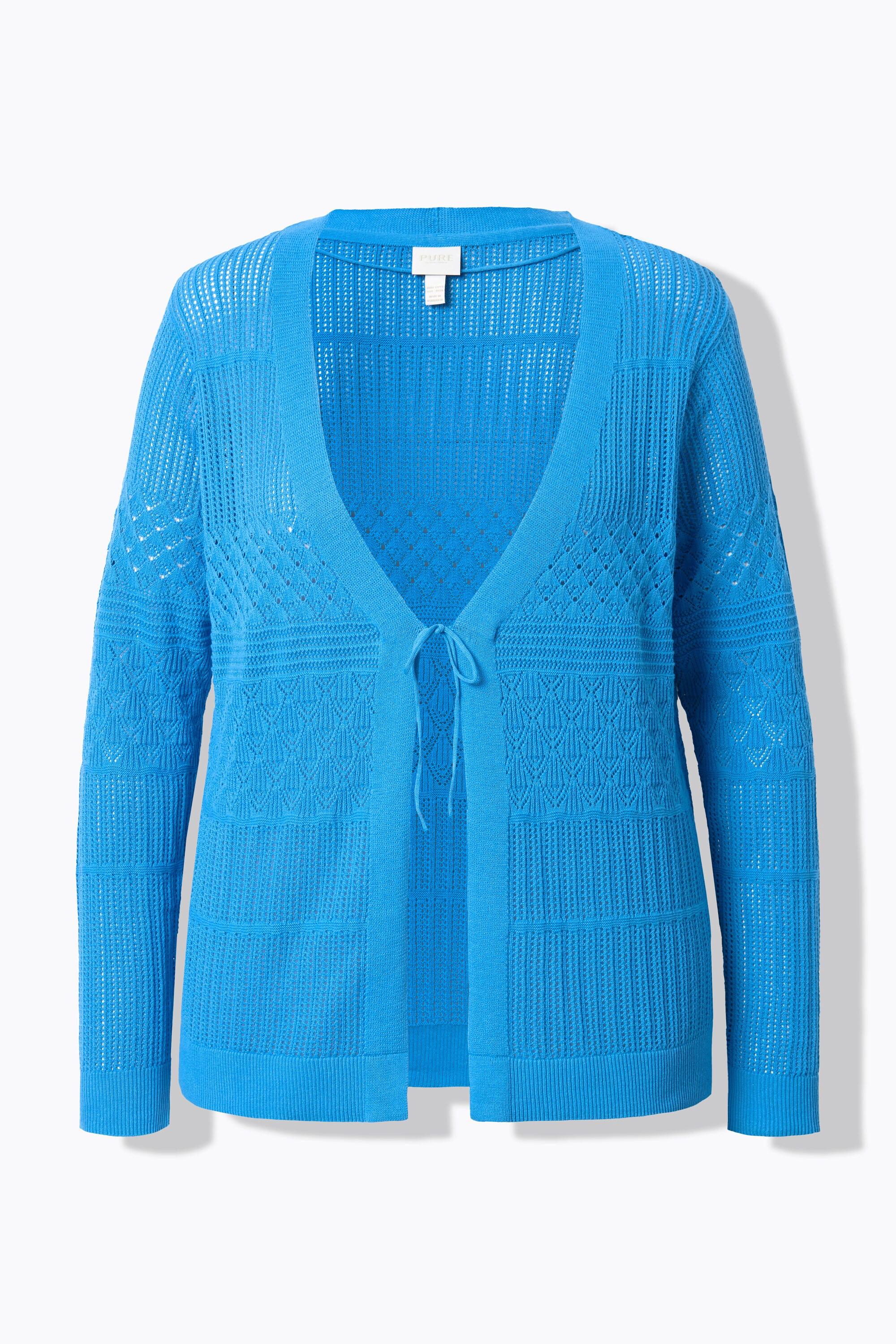 Ulla Popken Cardigan Ajour Col V Manches Longues  